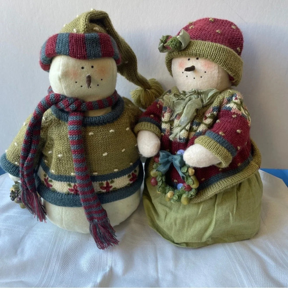 Heather Sykes PLUM PUDDING "Snow Woman"  2 different styles from the same artist - Picture 1 of 9